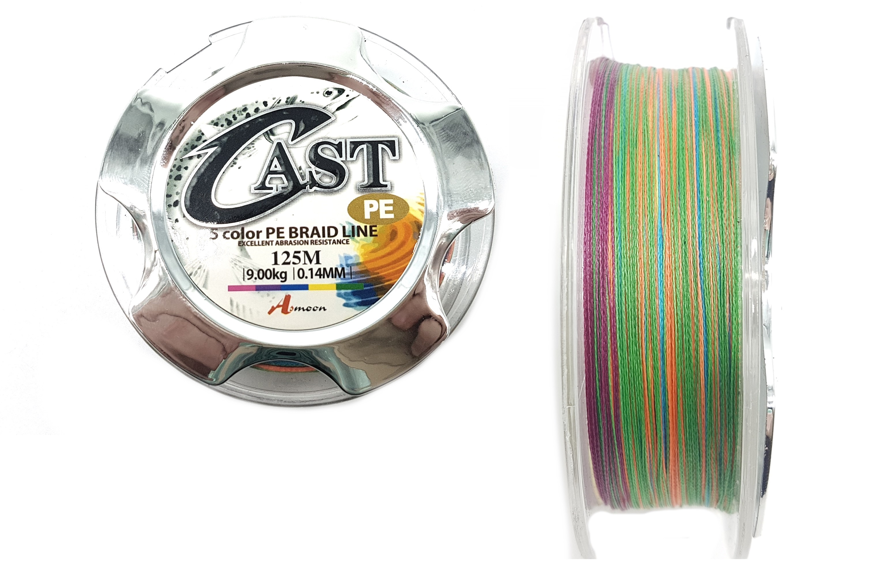 Леска плетеная Aomonn Cast 5 color PE BRAID LINE 125 метров 0,28 мм/24,5 кг