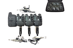 Набор электронных сигнализаторов поклевки с пейджером, 3-мя свингерами и 3-мя быстросъемами Hoxwell HL 134 (3+1+3+3 свингера)