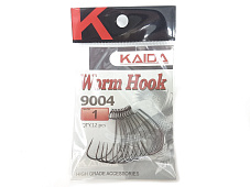 Крючки офсетные Kaida Worm Hook 9004 №2/0, 12 шт в уп