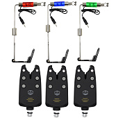 Набор электронных сигнализаторов поклевки со свингерами Hoxwell HL 140 + 250-253-3
