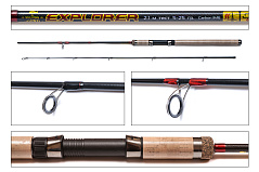 Спиннинг штекерный Hoxwell Explorer 2.1м, тест 5-25гр, medium, средний строй, carbon IM6, вес 179гр