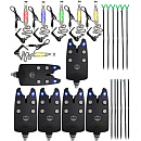 Набор электронных сигнализаторов поклевки со свингерами и со стойками в кейсе Hoxwell HL 138 (6+6+12)