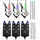 Набор электронных сигнализаторов поклевки со свингерами и со стойками в кейсе Hoxwell HL 138 (3+3+6)